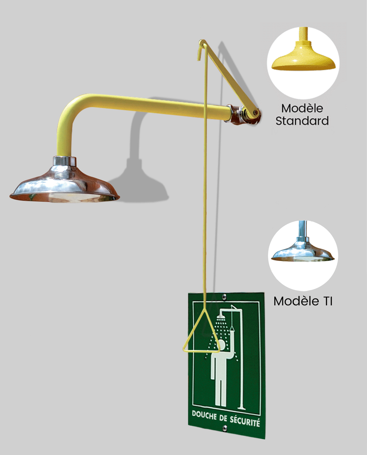 Douche horizontale - pomme Inox