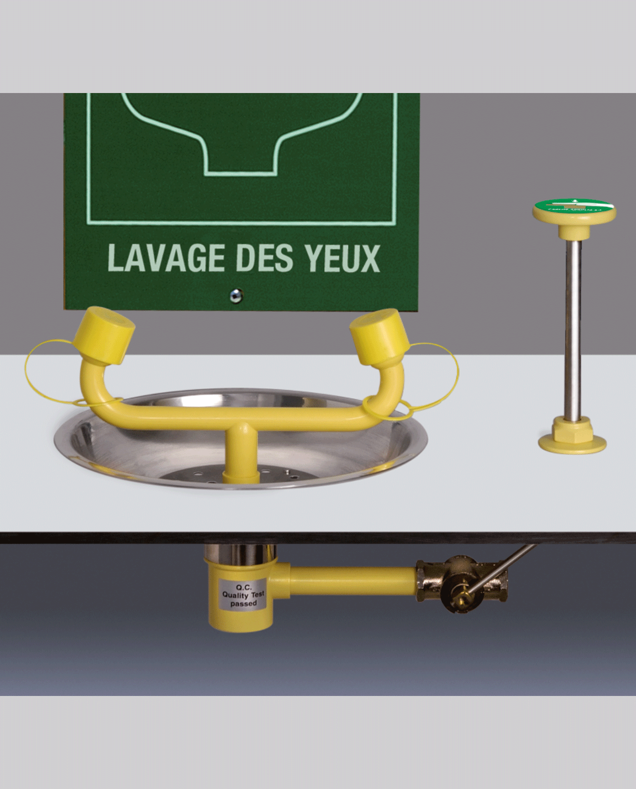 Lave yeux sur table vasque encastrée