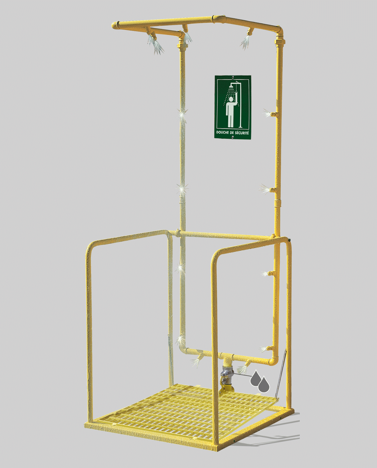 Cabine de décontamination à gicleurs multiples