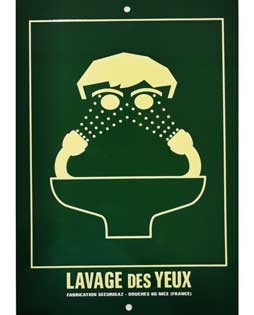 Panneau d'affichage Lave-yeux