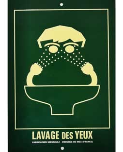 Panneau d'affichage Lave-yeux