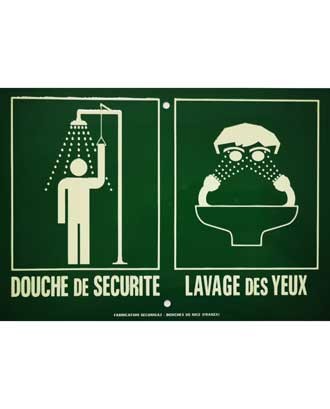 Panneau d'affichage Douche+Lave-yeux